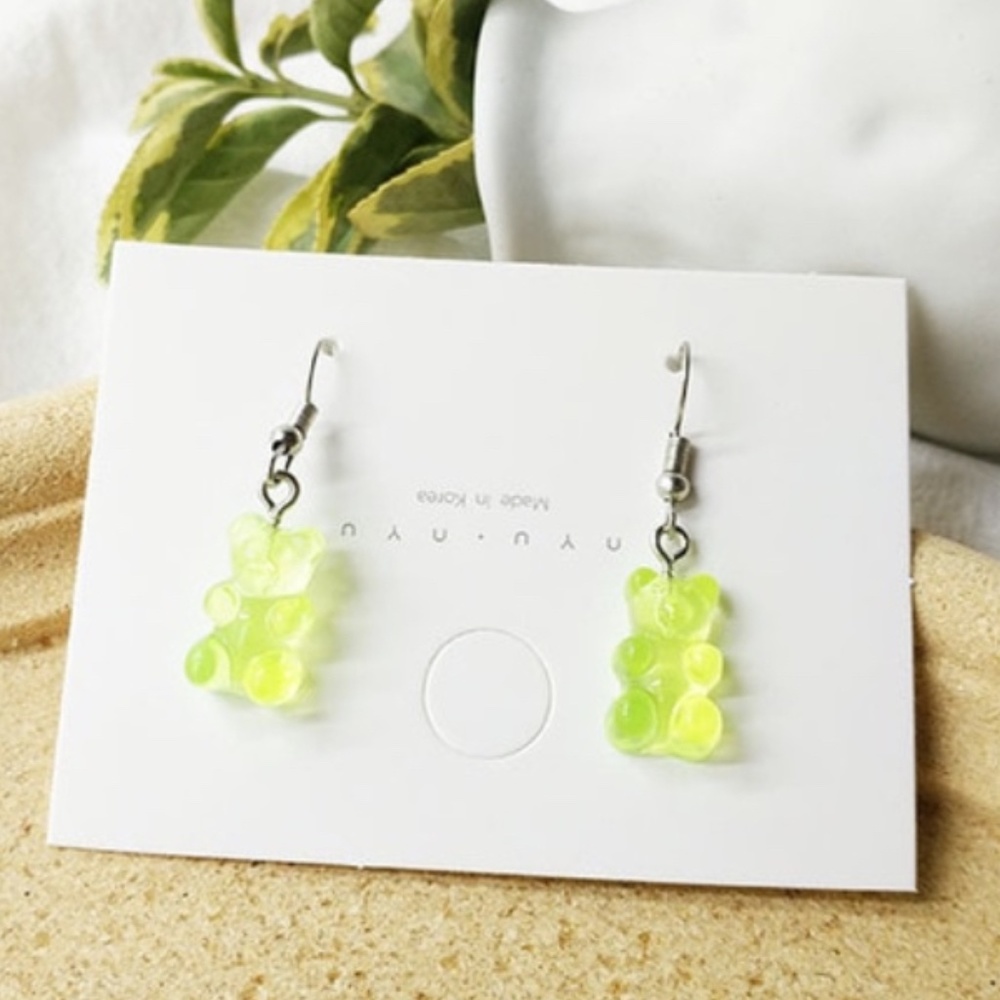 Green Gummy Bear Earrings